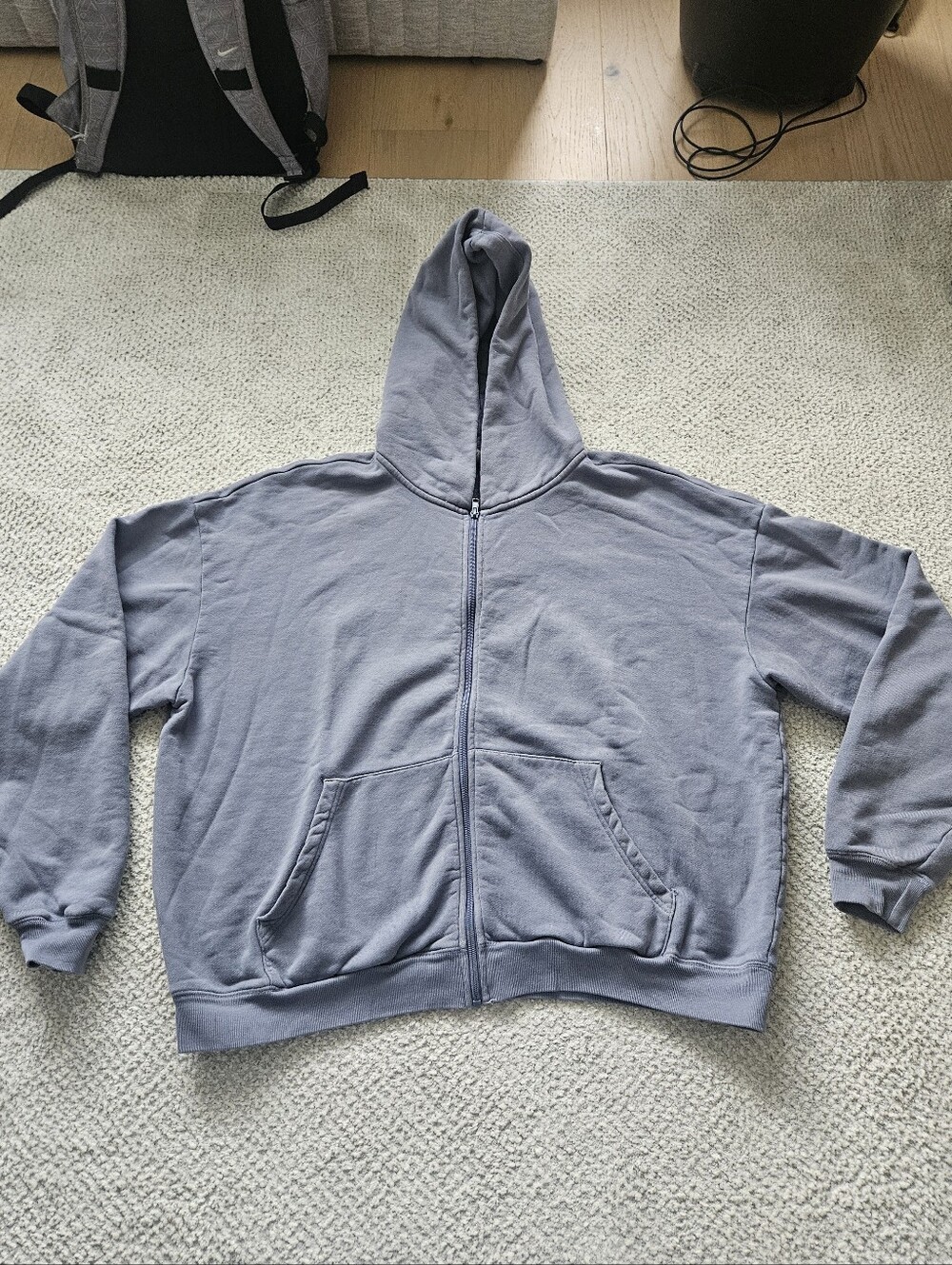 SKIMS Zip Up Hoodie Dusty Blue XL
